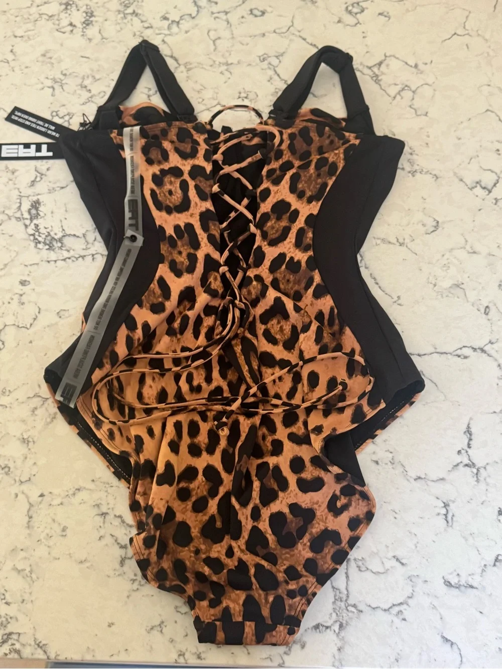 TA3 NWT-new, leopard print One-Piece Swimsuit - Brown & Black